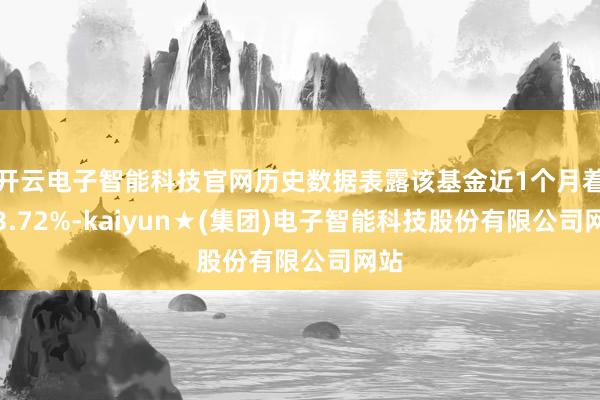 开云电子智能科技官网历史数据表露该基金近1个月着落3.72%-kaiyun★(集团)电子智能科技股份有限公司网站