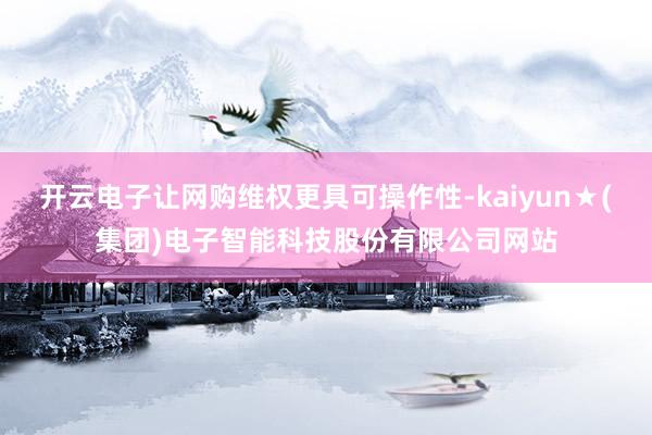 开云电子让网购维权更具可操作性-kaiyun★(集团)电子智能科技股份有限公司网站