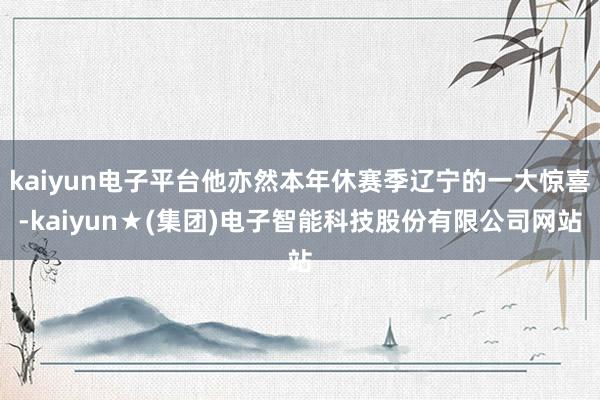 kaiyun电子平台他亦然本年休赛季辽宁的一大惊喜-kaiyun★(集团)电子智能科技股份有限公司网站