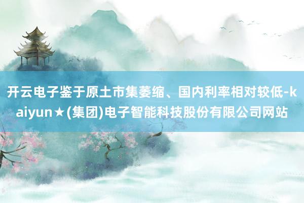 开云电子　　鉴于原土市集萎缩、国内利率相对较低-kaiyun★(集团)电子智能科技股份有限公司网站