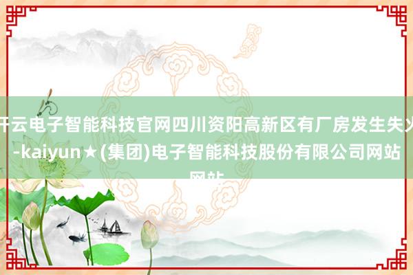开云电子智能科技官网四川资阳高新区有厂房发生失火-kaiyun★(集团)电子智能科技股份有限公司网站