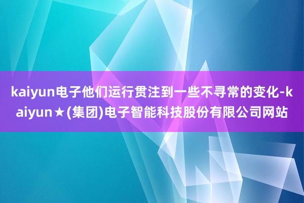 kaiyun电子他们运行贯注到一些不寻常的变化-kaiyun★(集团)电子智能科技股份有限公司网站